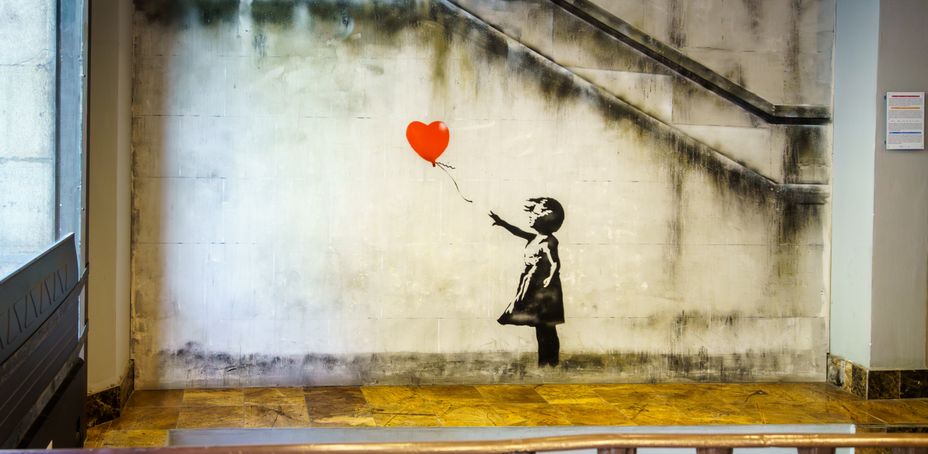 Œuvre de Banksy au Musée Moco de Barcelone