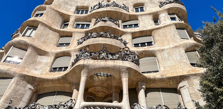 La Pedrera (Casa Mila) facade, unique Gaudí-designed building in Barcelona