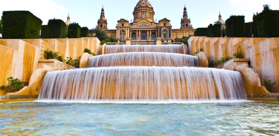 Fountains in front of the National Art Museum of Catalonia, Barcelona